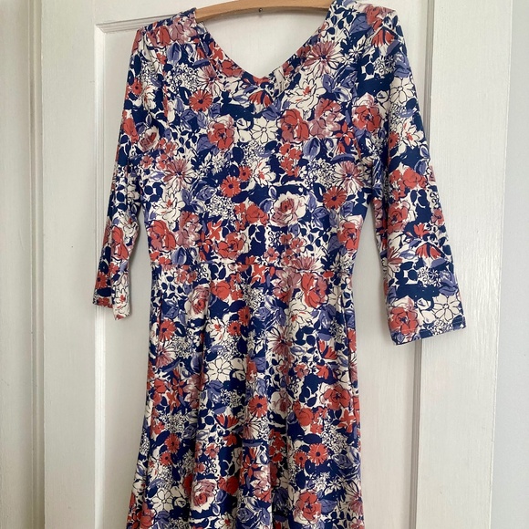 Pact Organic Fit & Flare Party Midi Dress NWT - Picture 1 of 5